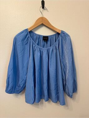 Alex Marie Light Blue Peasant Blouse